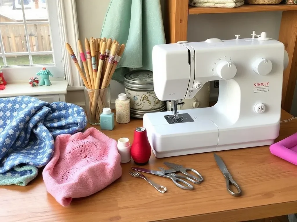 sewing accessories on table